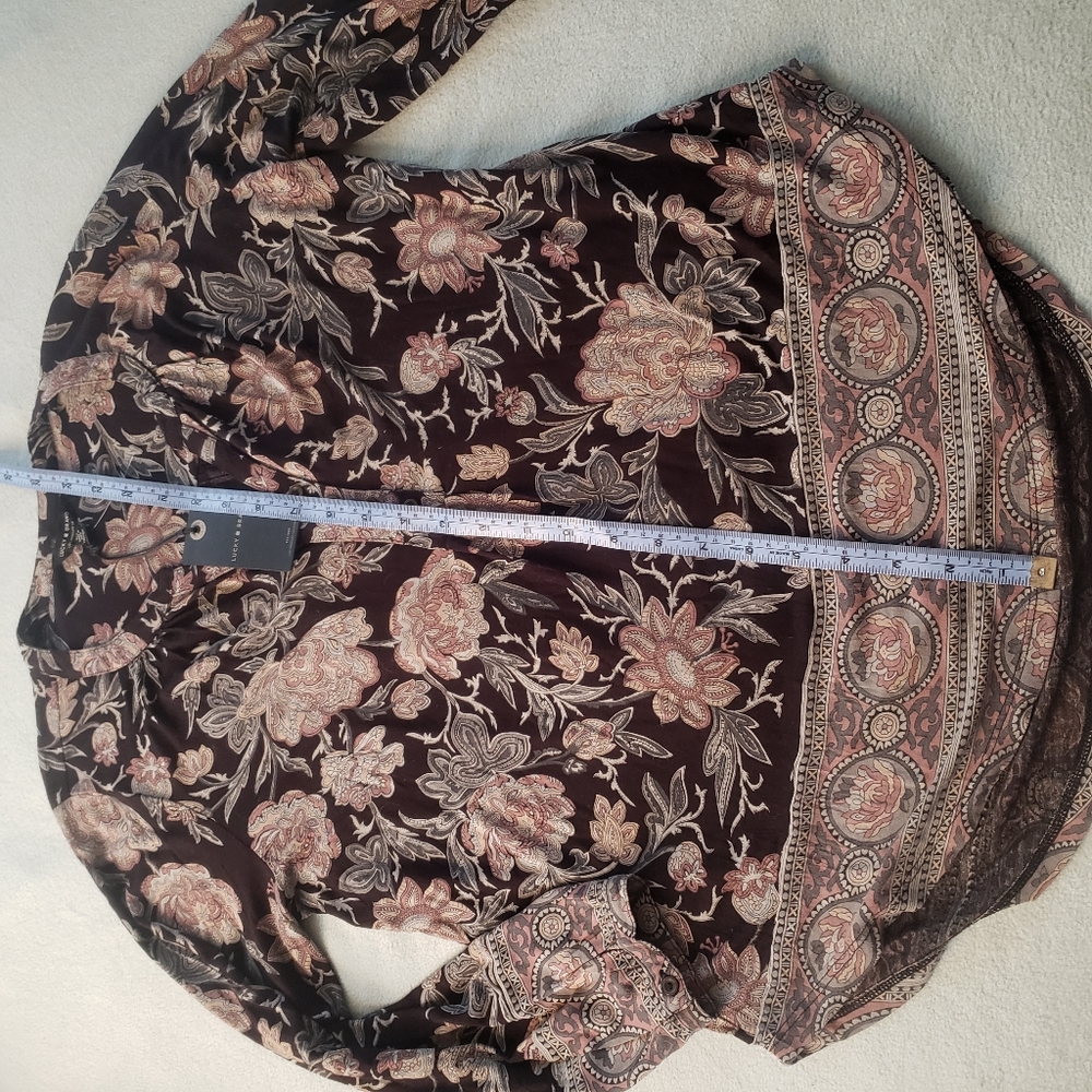 $60 Lucky Brand | Small | Black Floral Boho Blouse - Picture 7 of 7